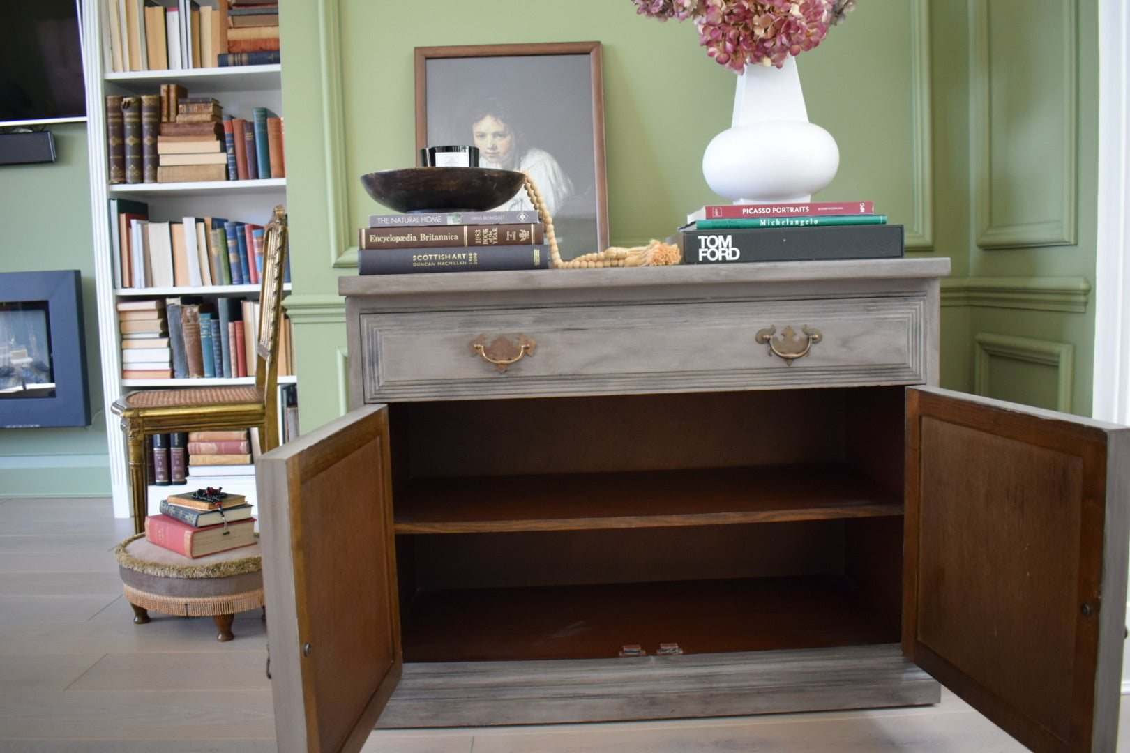 2 Door Neutral Taupe Younger Spanish Toledo sideboard