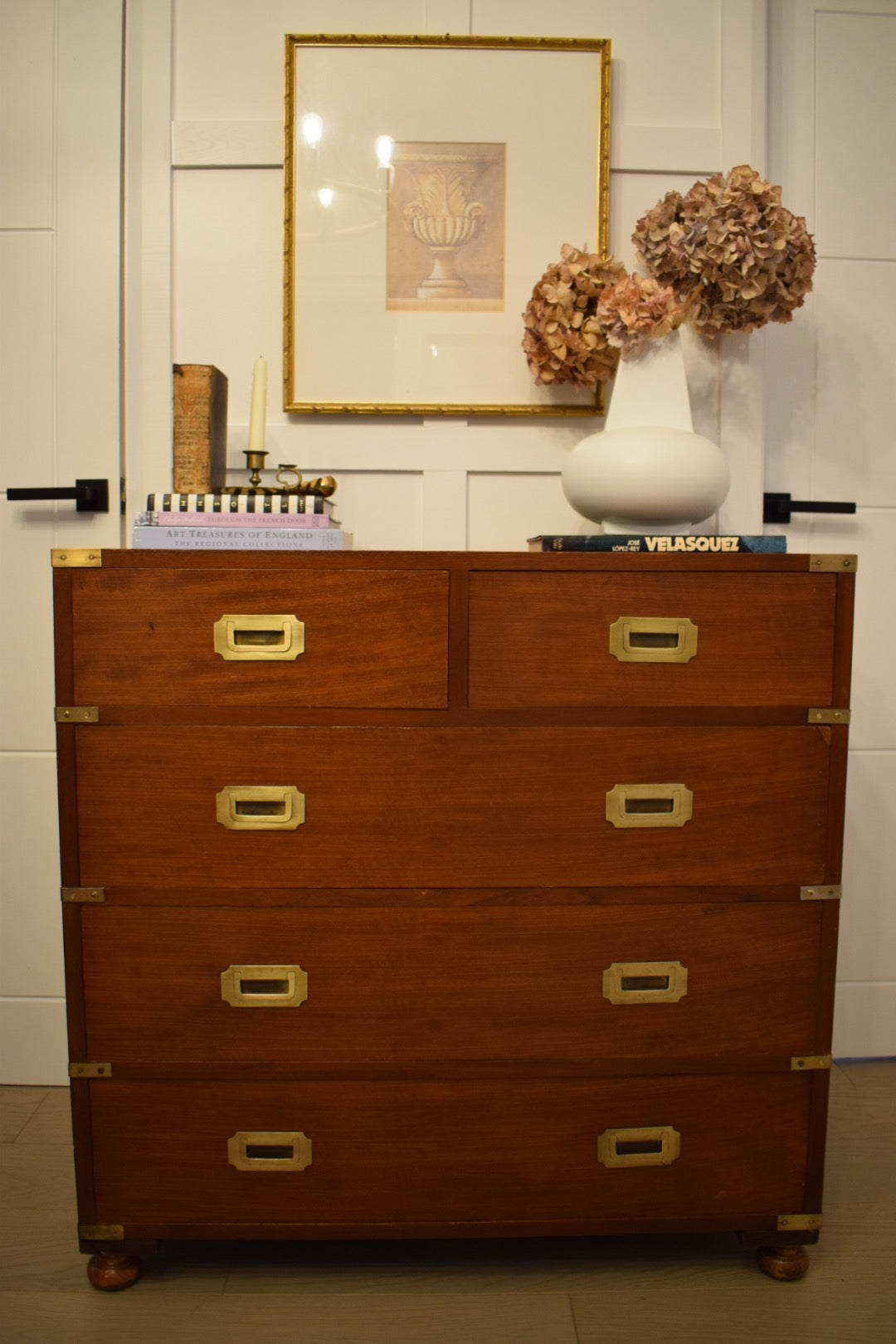 Military Mahogany Campaign Chest of drawers