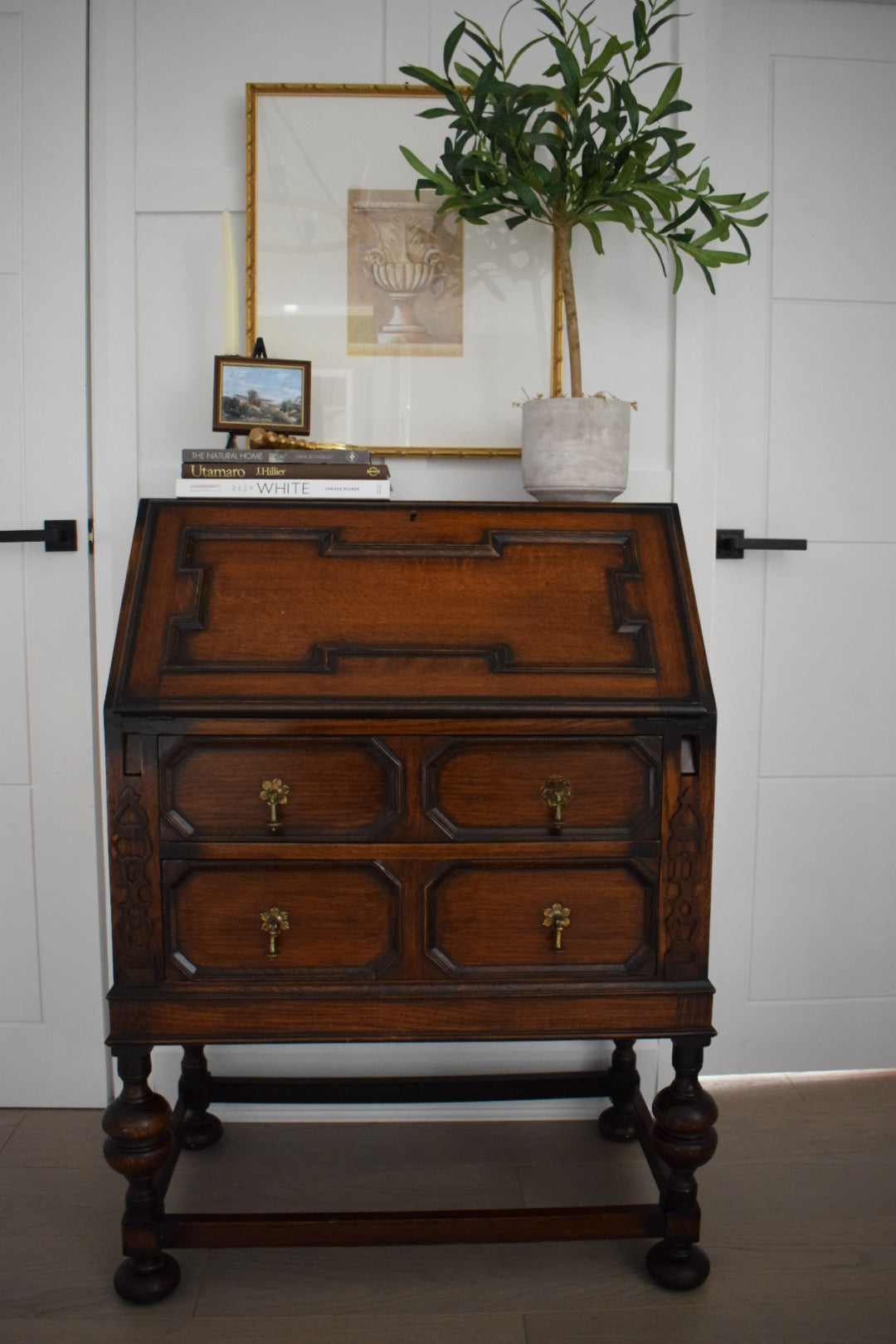 Stunning 1930s Jacobean Oak bureau