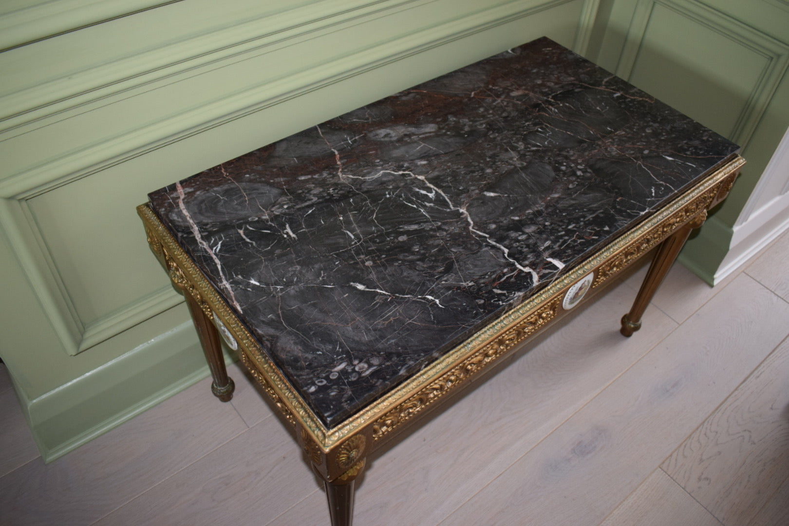 Mid-Century French Coffee Table, Gilt And Marble Circa 1960