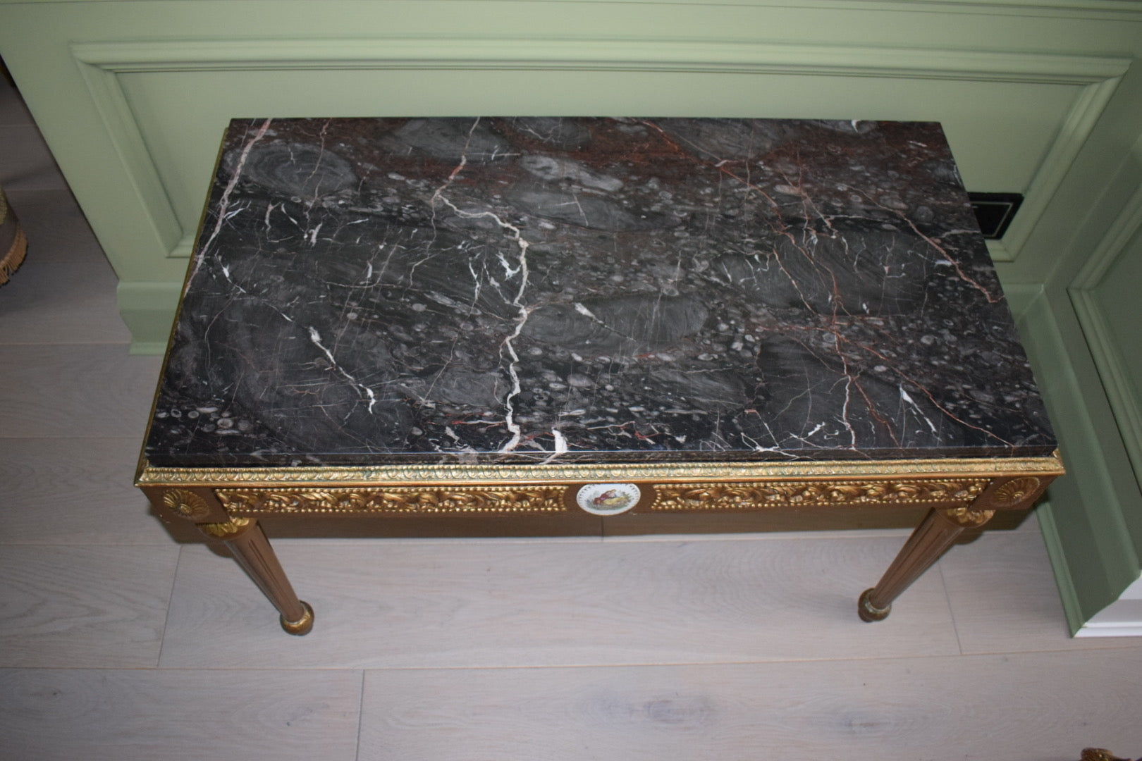 Mid-Century French Coffee Table, Gilt And Marble Circa 1960