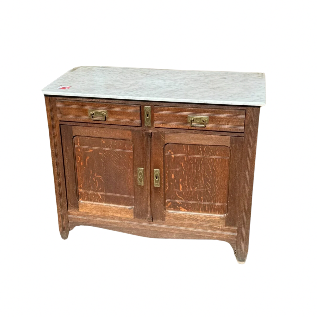 Louis French Antique Marble Top Sideboard