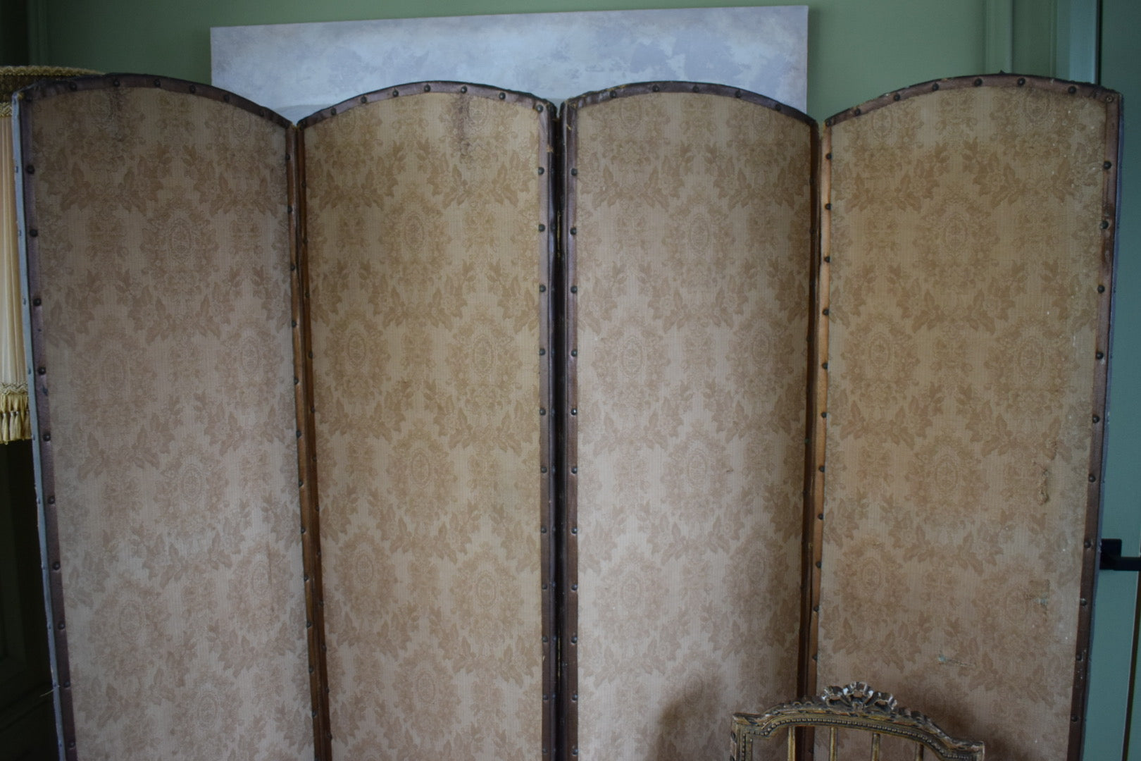 4 Fold Panel Late Victorian muted fabric Screen