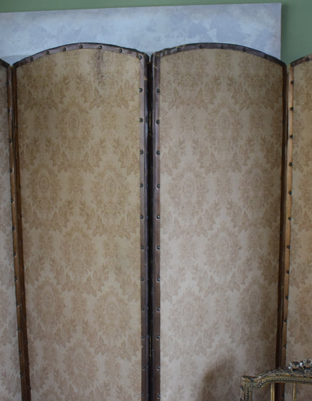 4 Fold Panel Late Victorian muted fabric Screen