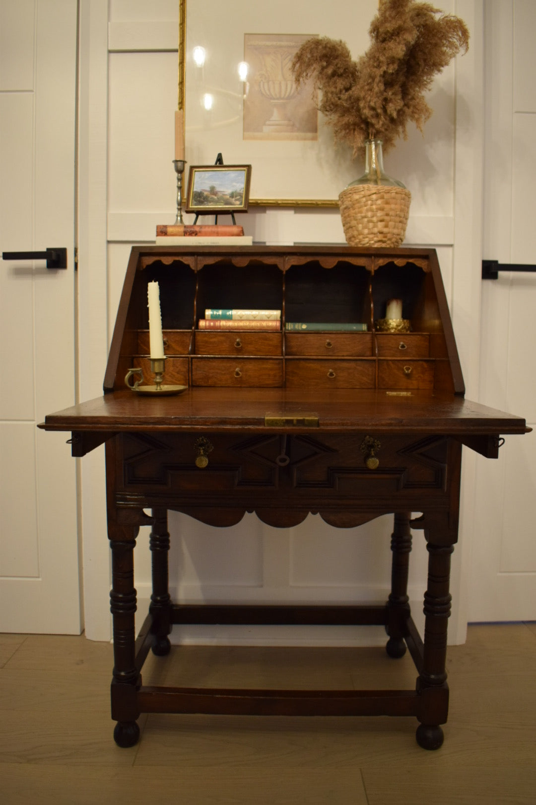 Late 18th century Jacobean Oak bureau