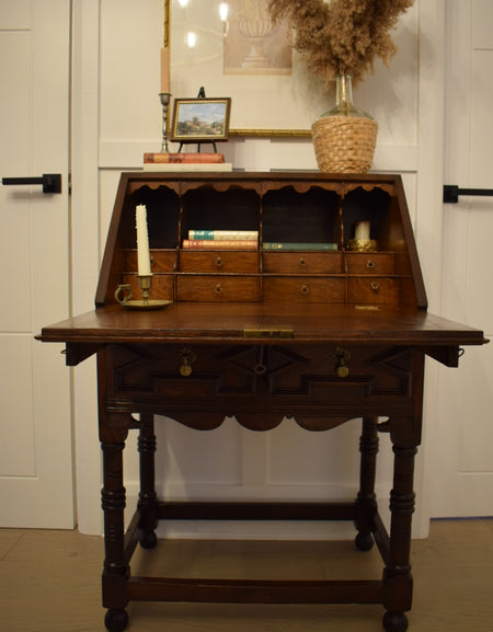 Late 18th century Jacobean Oak bureau