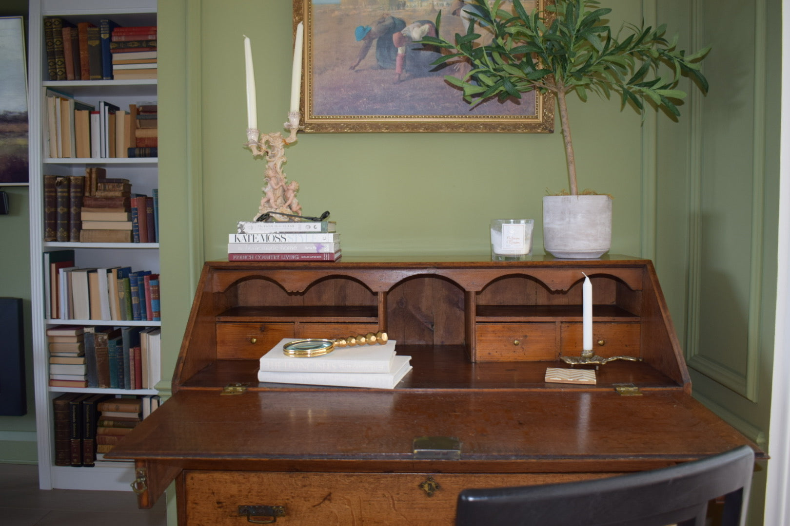 Antique George III Solid Oak Bureau- Exquisite