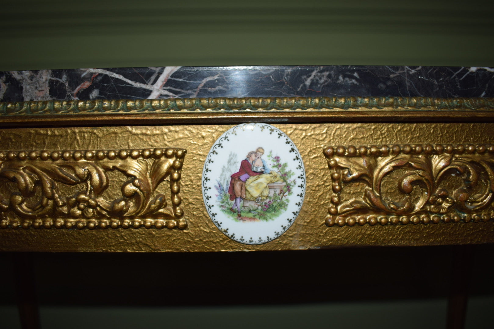 Mid-Century French Coffee Table, Gilt And Marble Circa 1960