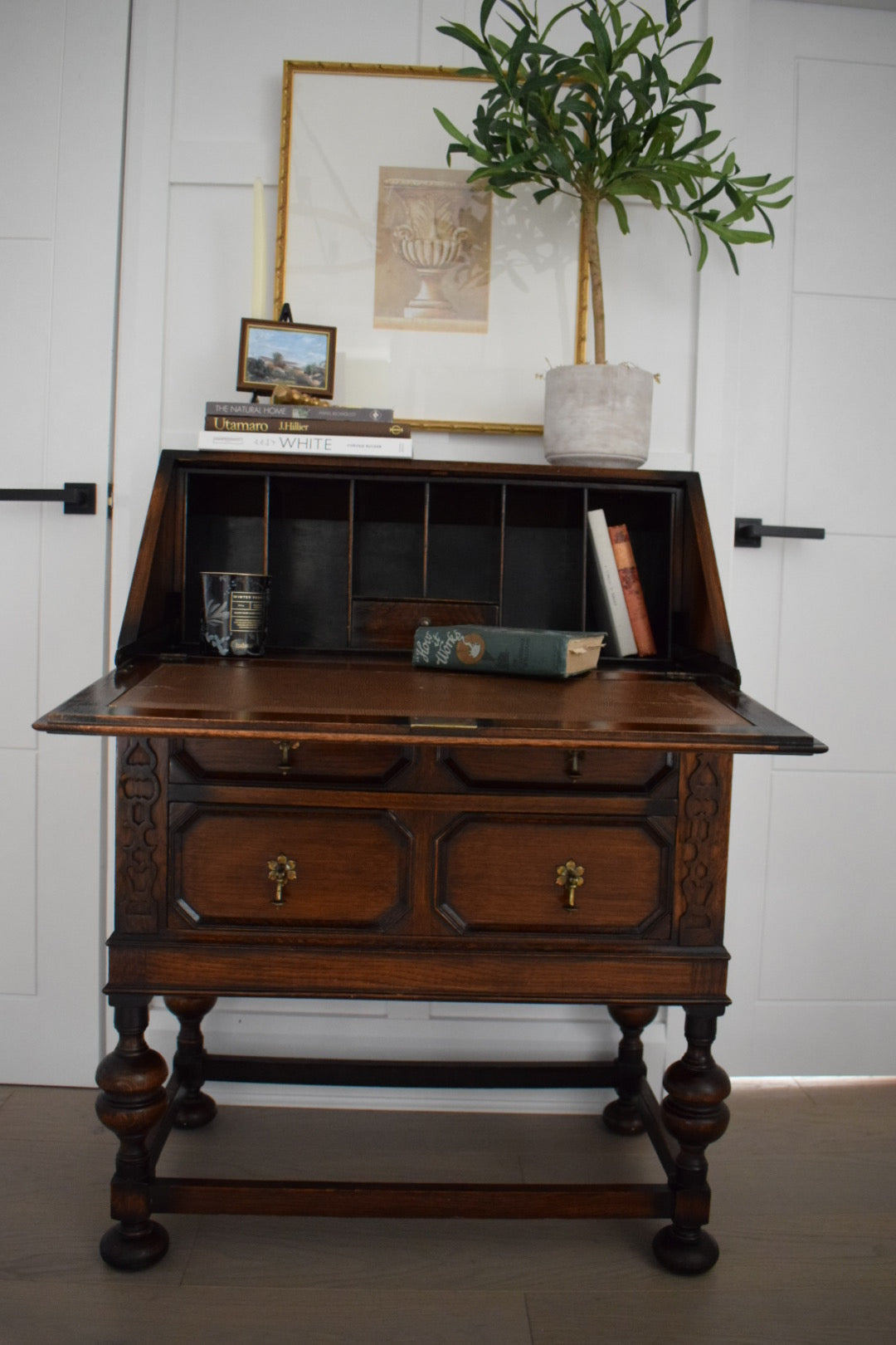 Stunning 1930s Jacobean Oak bureau