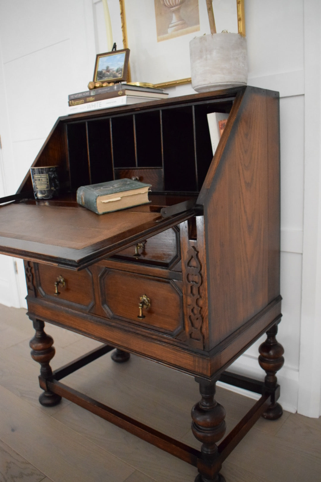 Stunning 1930s Jacobean Oak bureau