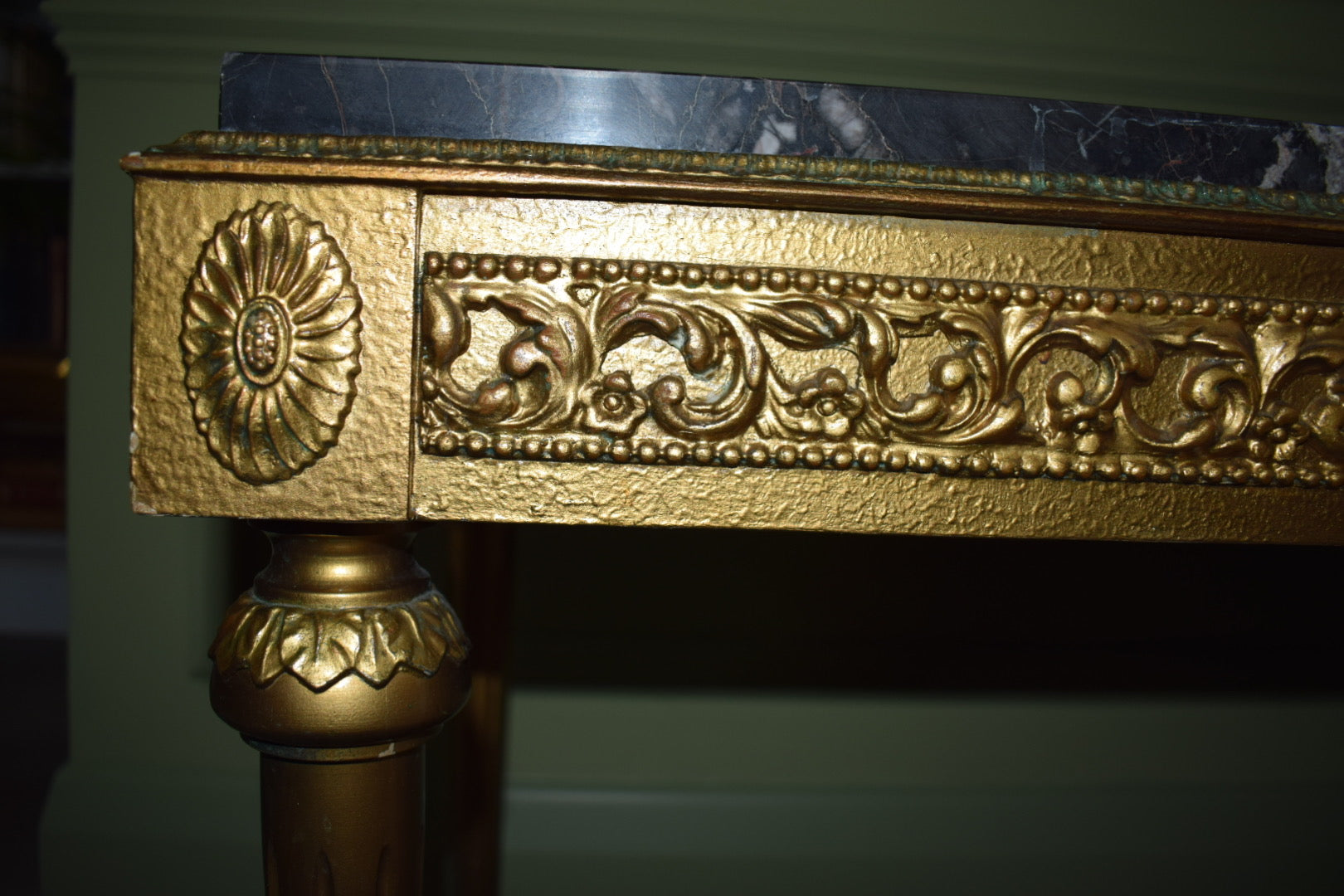 Mid-Century French Coffee Table, Gilt And Marble Circa 1960