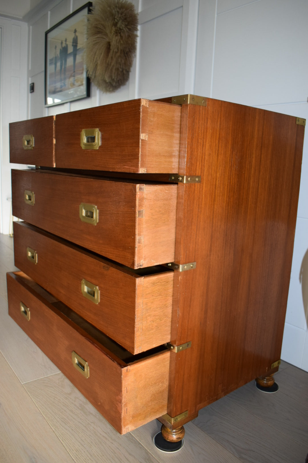 Military Mahogany Campaign Chest of drawers