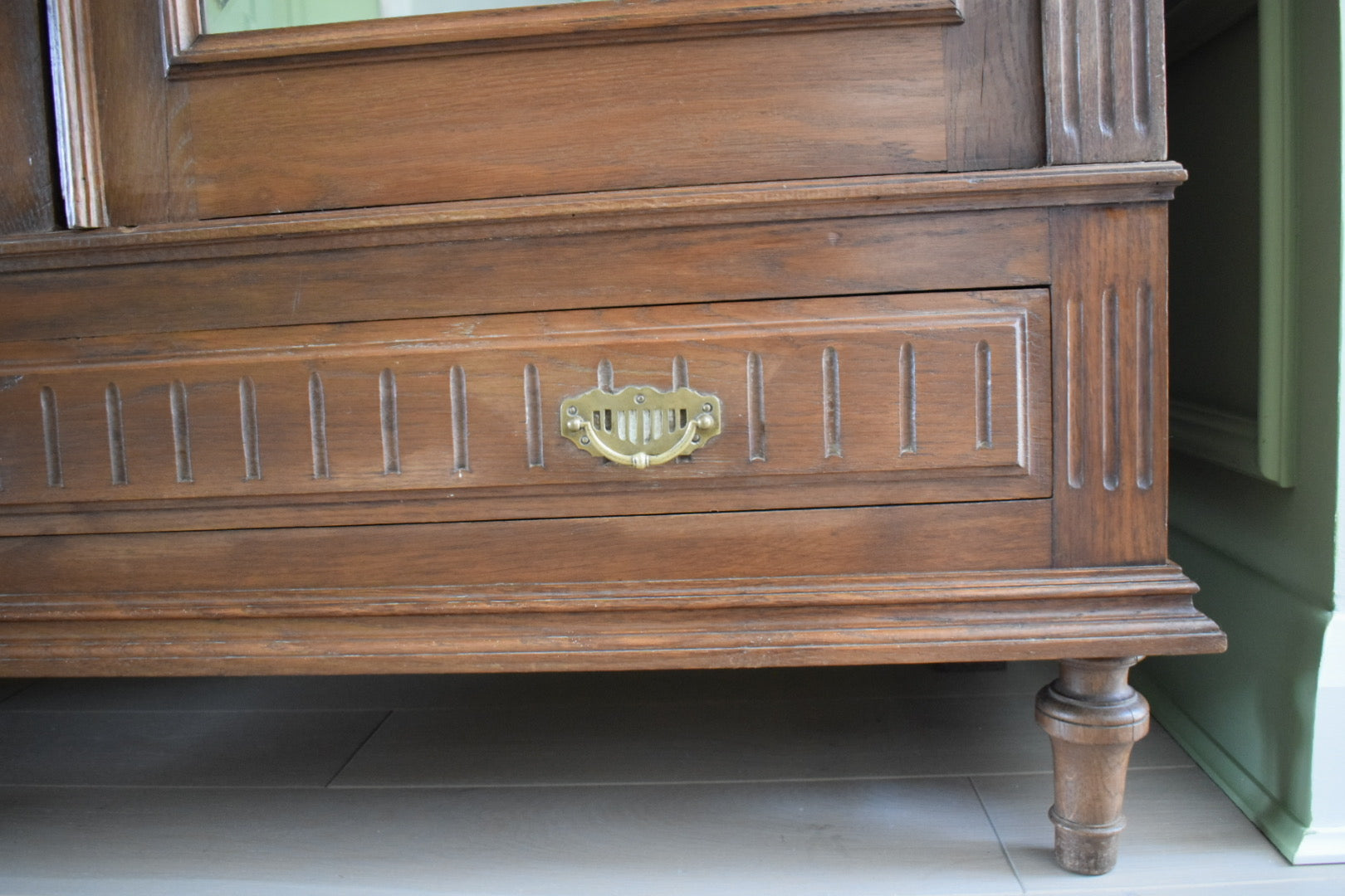 19th Century French Carved Oak Armoire Wardrobe