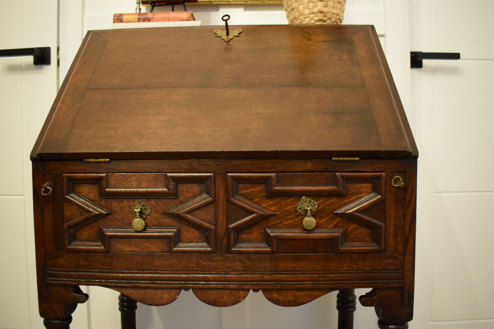 Late 18th century Jacobean Oak bureau