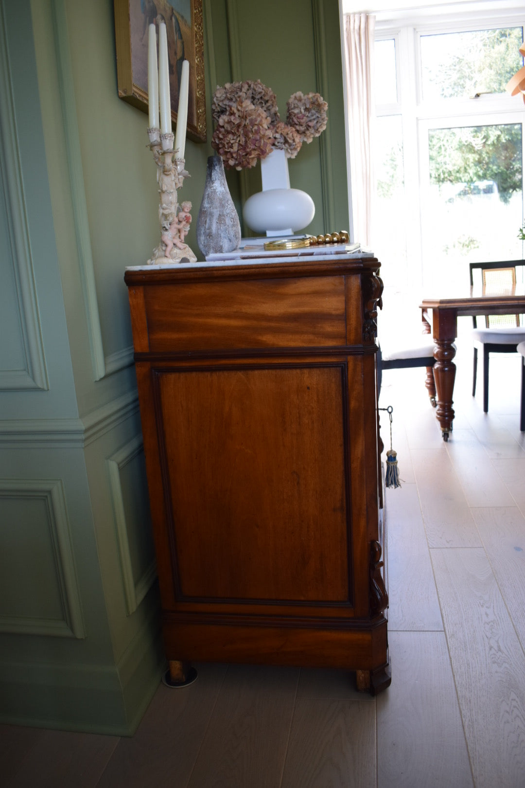 Unique 19th Century Louis Philippe French Antique Marble Top Buffer Dresser Sideboard