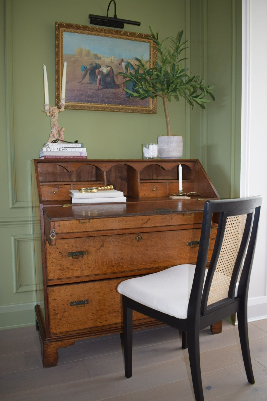 Antique George III Solid Oak Bureau- Exquisite