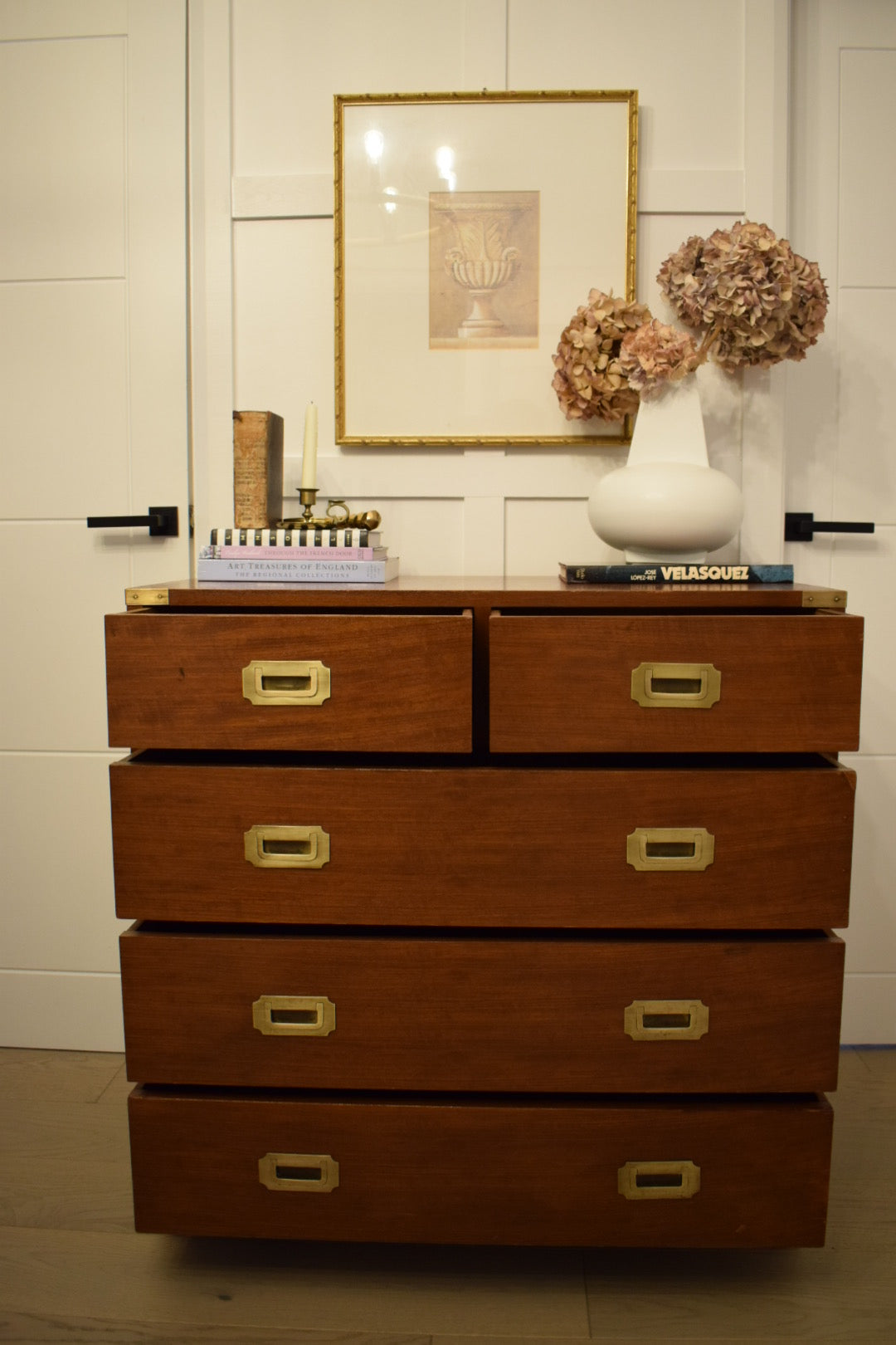 Military Mahogany Campaign Chest of drawers