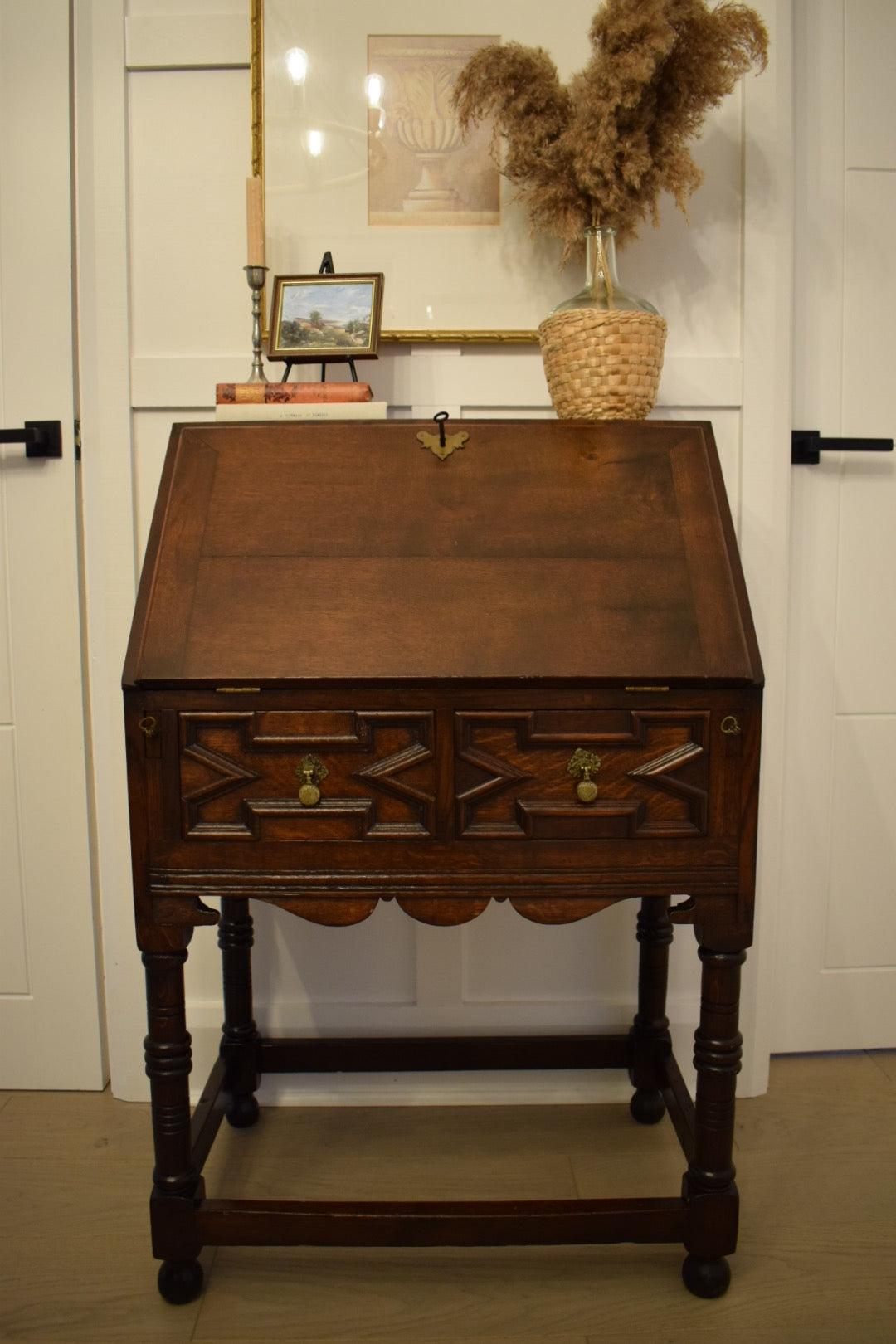 Late 18th century Jacobean Oak bureau