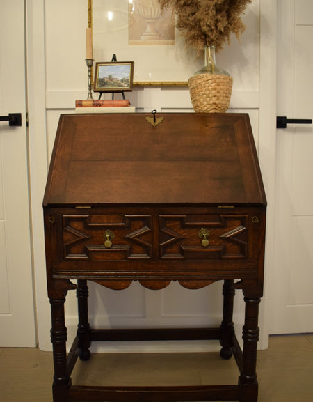 Late 18th century Jacobean Oak bureau