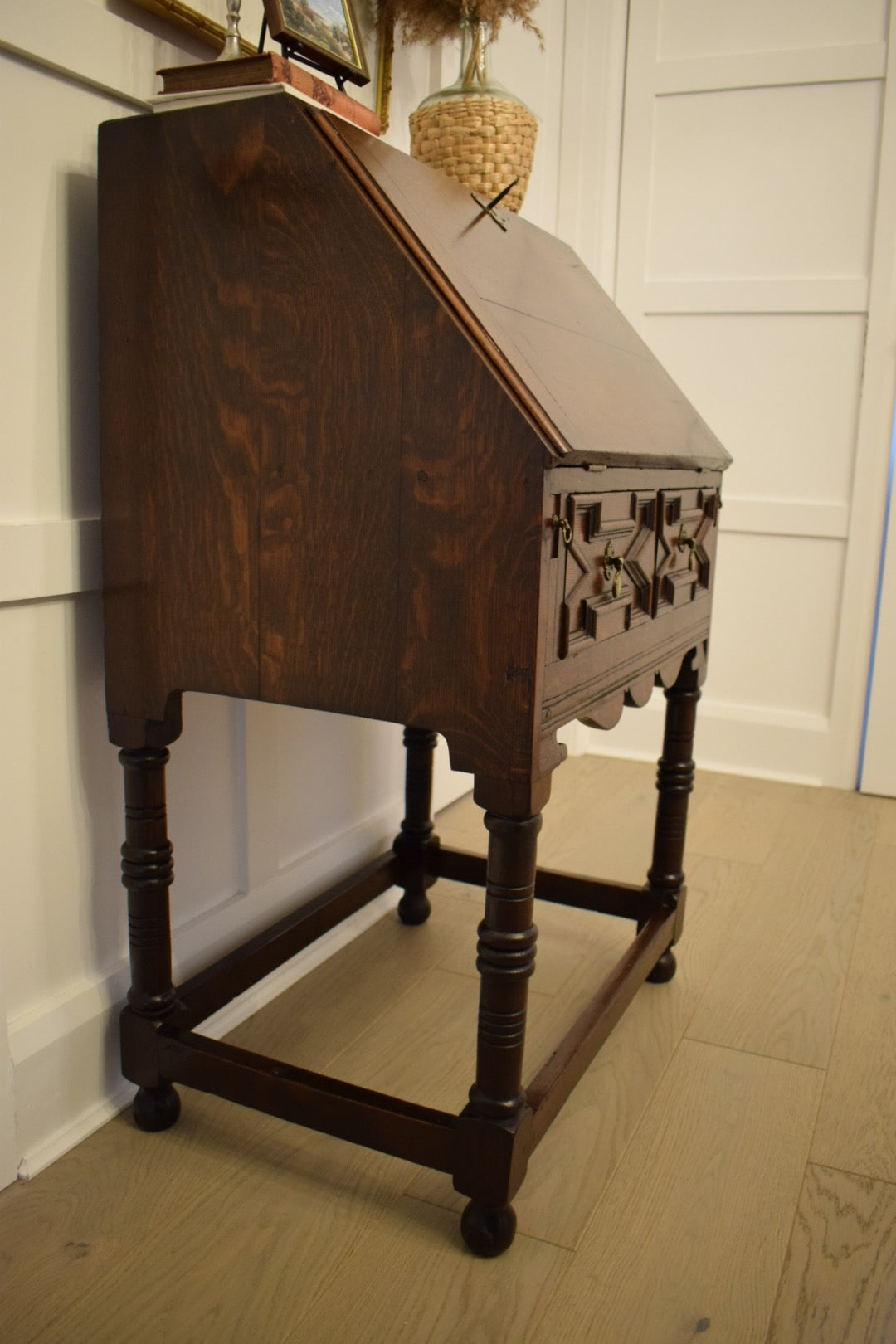 Late 18th century Jacobean Oak bureau