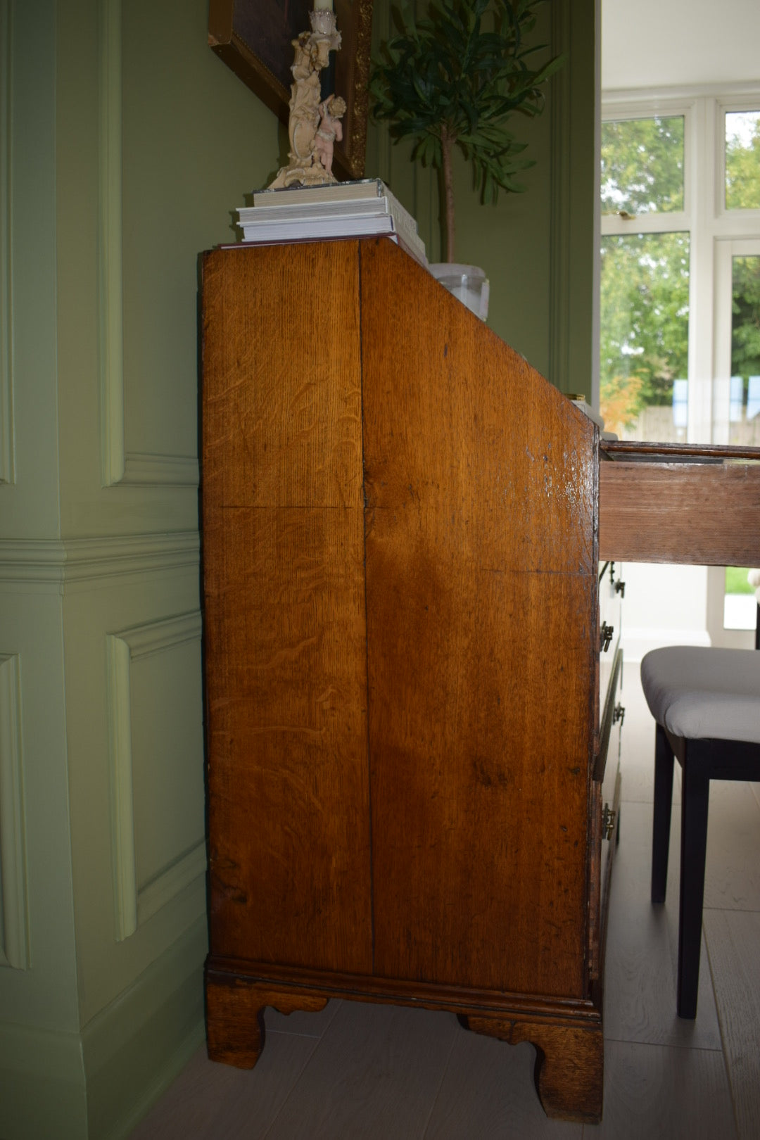 Antique George III Solid Oak Bureau- Exquisite