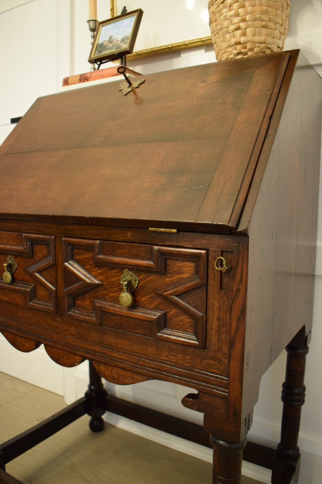 Late 18th century Jacobean Oak bureau