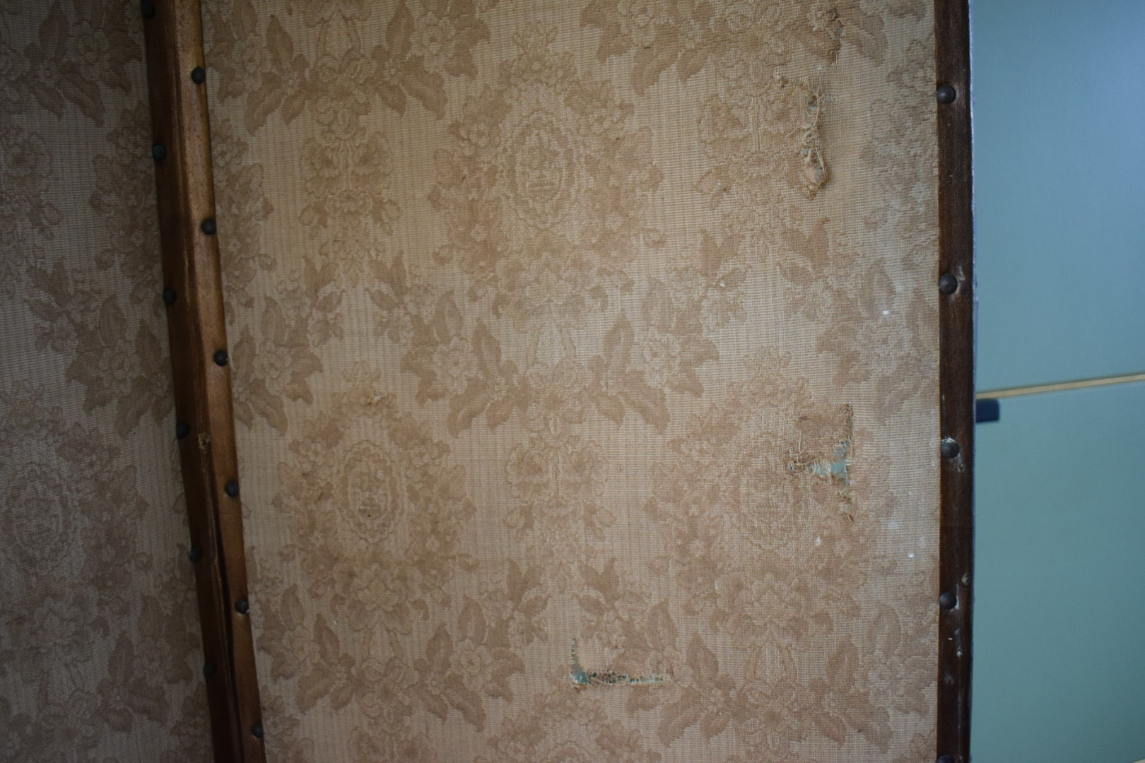 4 Fold Panel Late Victorian muted fabric Screen