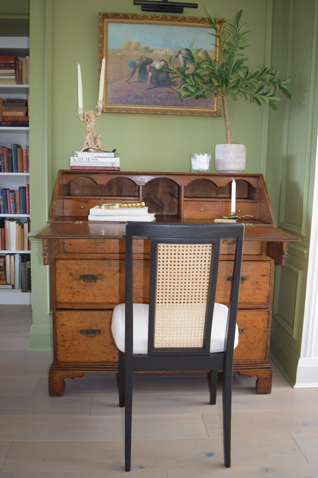 Antique George III Solid Oak Bureau- Exquisite