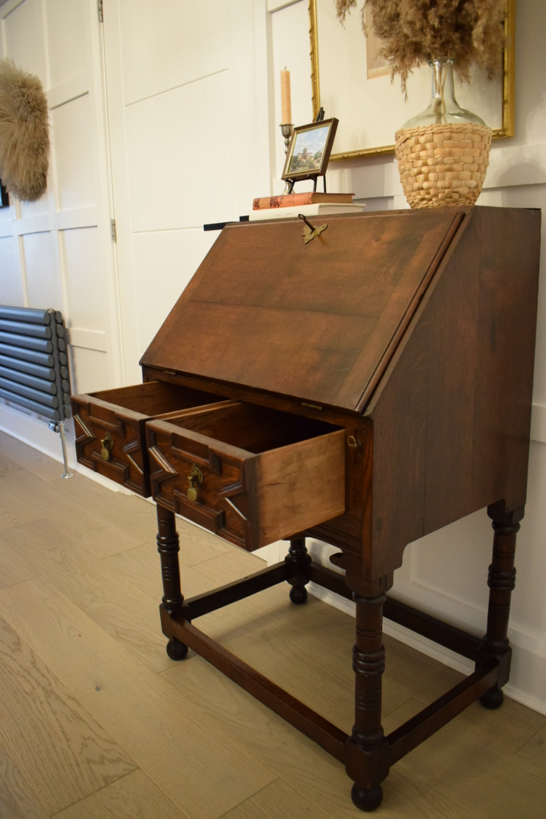 Late 18th century Jacobean Oak bureau