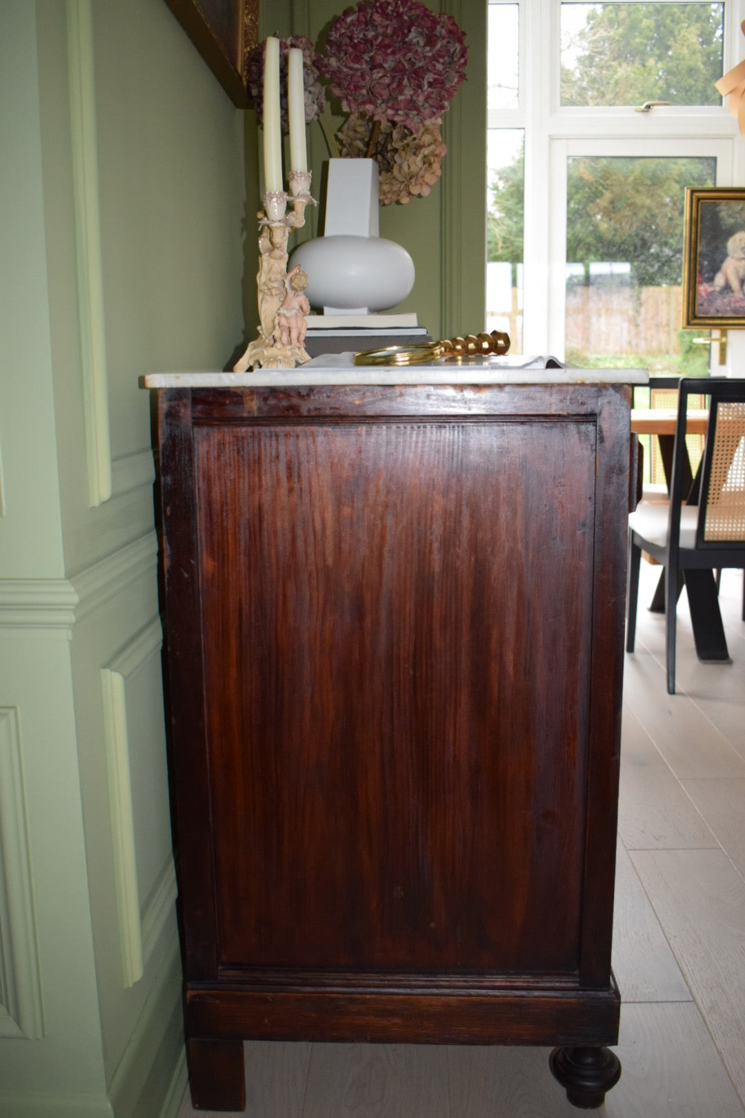 Truly Unique Louis French Antique Marble Top Chest of Drawers Dresser