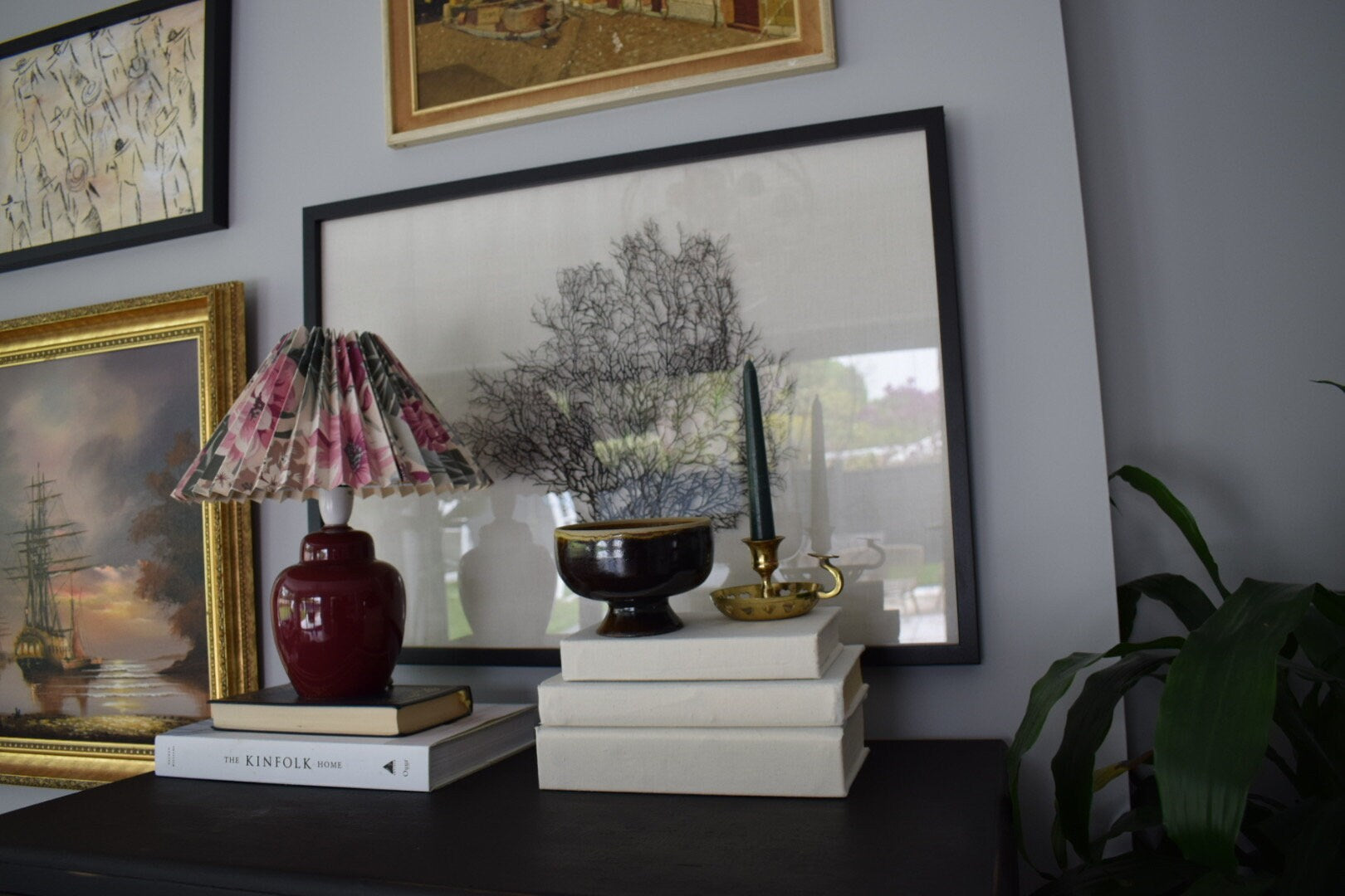 Beige Linen Fabric Covered Coffee Table Book