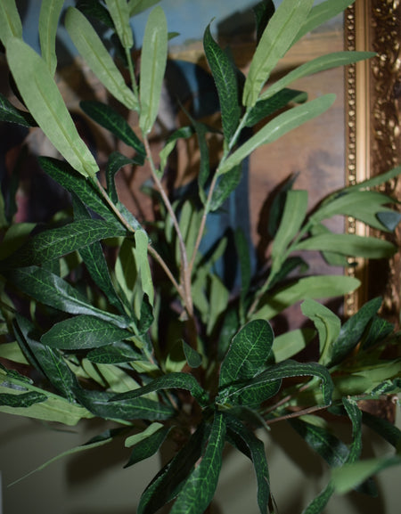 Faux Artificial Small Olive Tree in cement pot with moss H 85cm