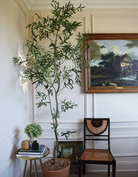 Architectural Artificial Olive tree H 240cm with pot and moss