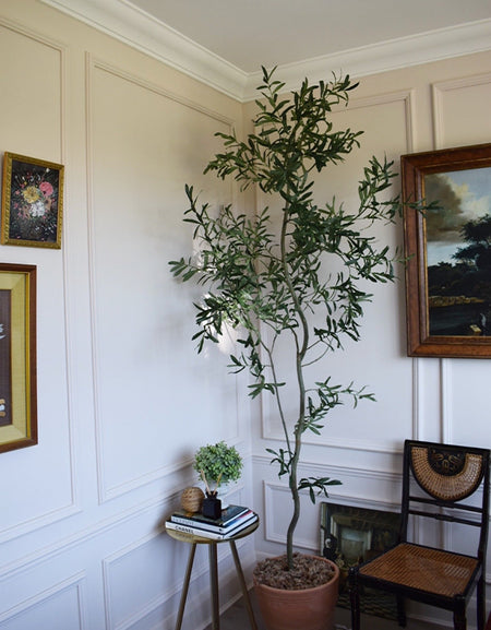 Architectural Artificial Olive tree H 240cm with pot and moss