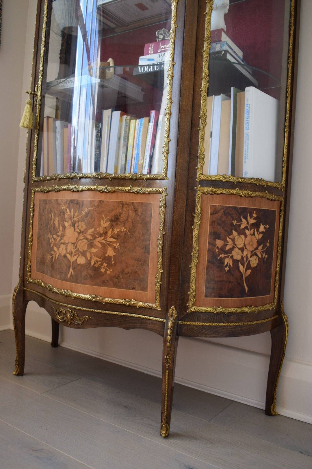 Antique French Louis XV Vitrine Glazed Display Cabinet