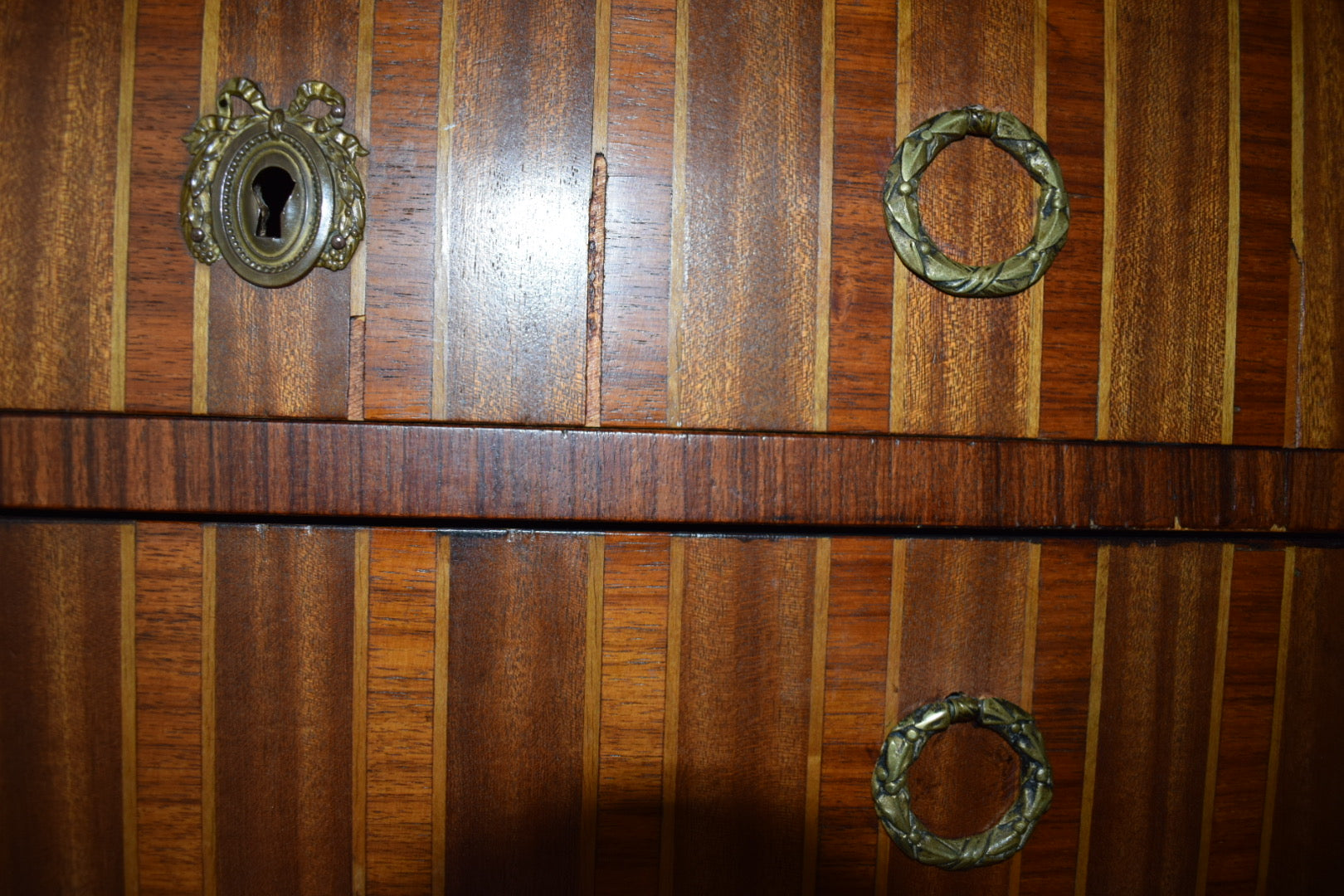 French Empire Louis XVI Rosewood Marquetry Chest Of Drawers Commode C1890