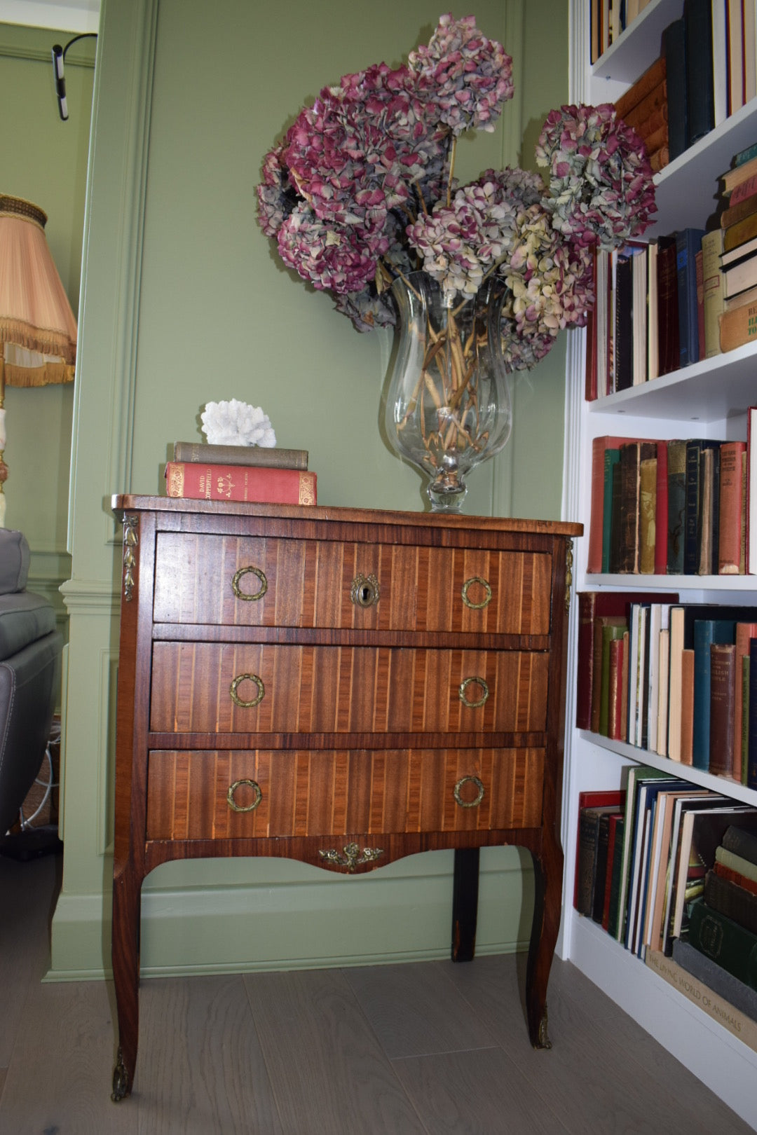 French Empire Louis XVI Rosewood Marquetry Chest Of Drawers Commode C1890