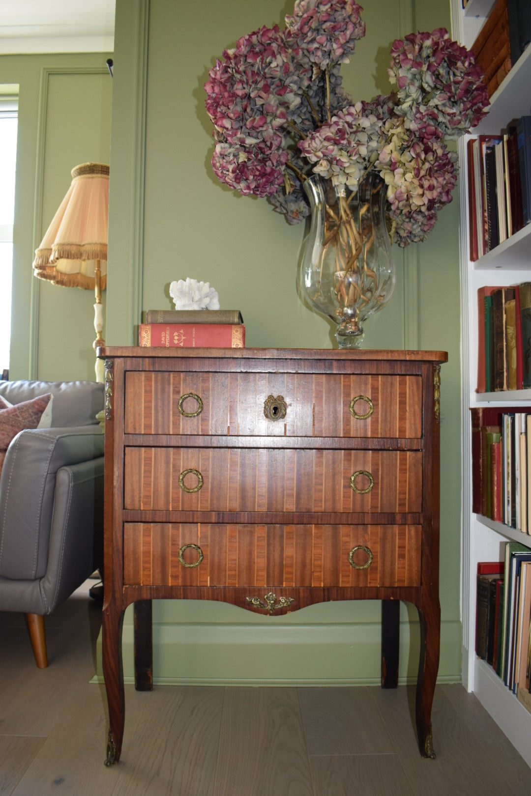 French Empire Louis XVI Rosewood Marquetry Chest Of Drawers Commode C1890