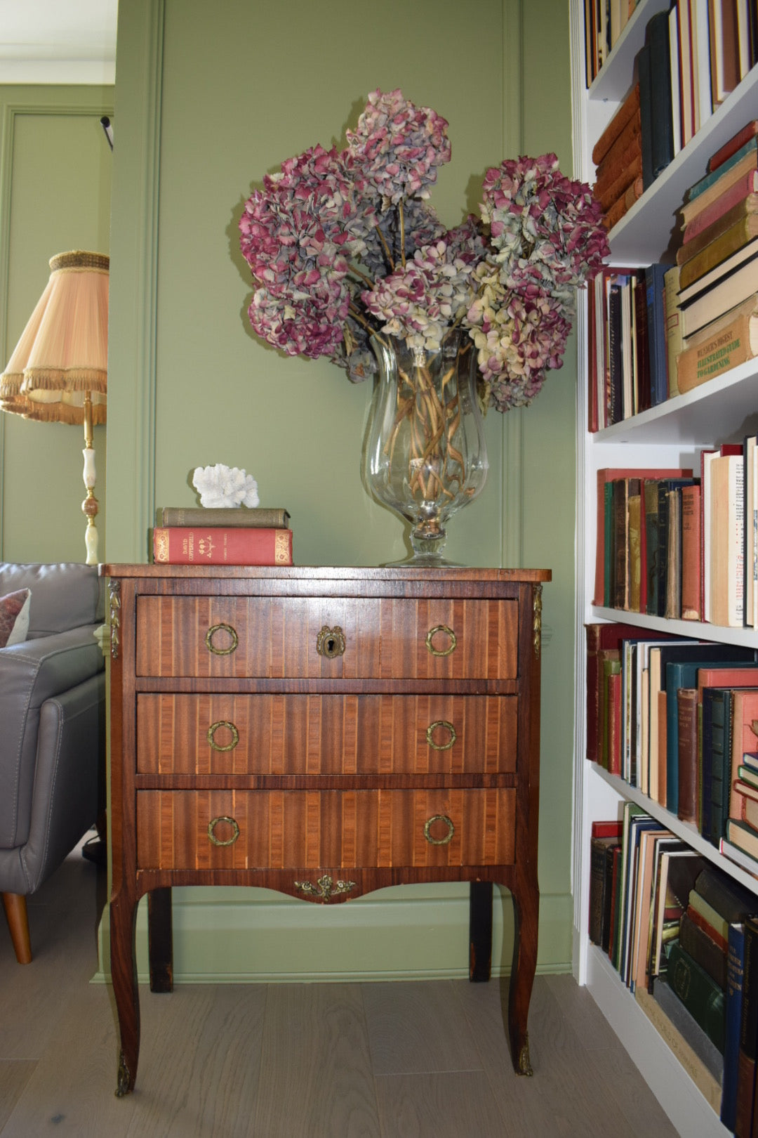 French Empire Louis XVI Rosewood Marquetry Chest Of Drawers Commode C1890