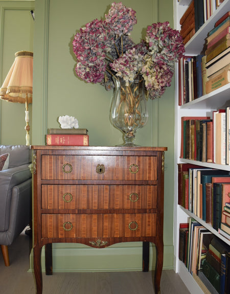 French Empire Louis XVI Rosewood Marquetry Chest Of Drawers Commode C1890