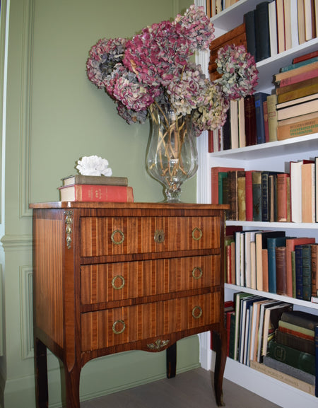 French Empire Louis XVI Rosewood Marquetry Chest Of Drawers Commode C1890