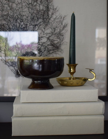 Beige Linen Fabric Covered Coffee Table Books Stack