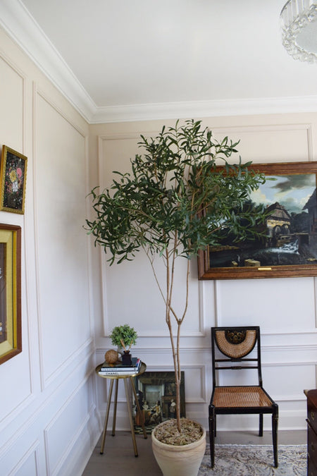 Lollipop Faux Artificial Large Potted Olive tree H 230cm with pot and moss