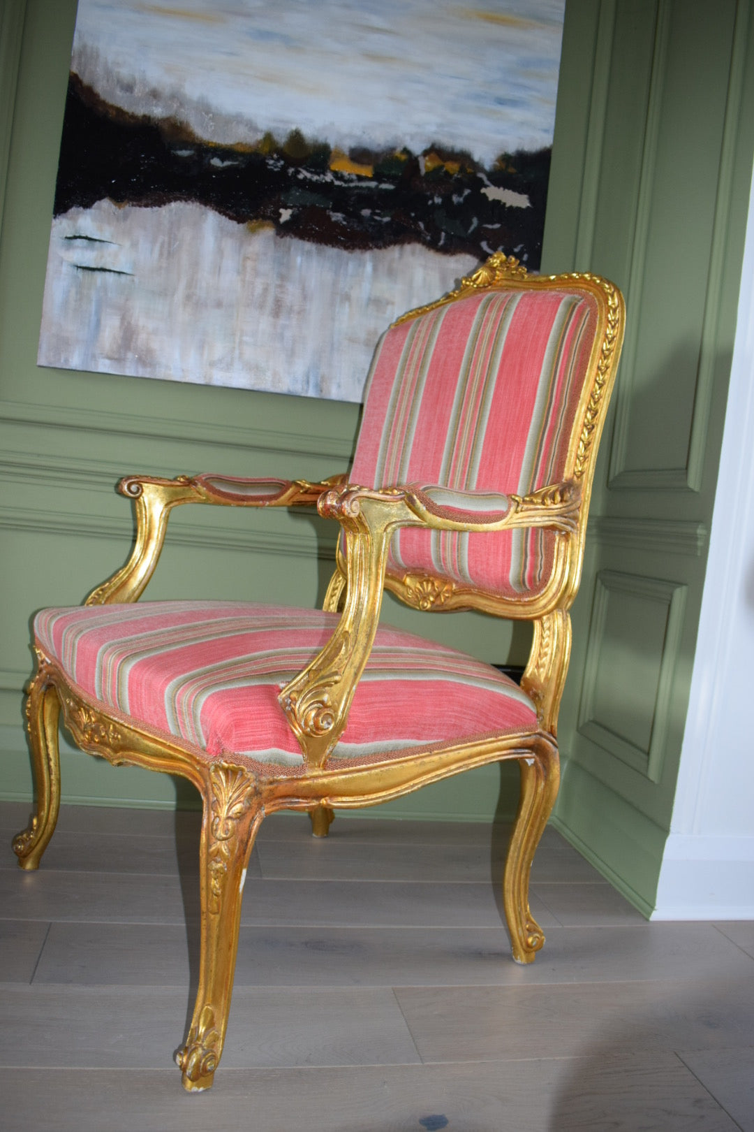 Louis XV 19th Century French Gilt Armchair