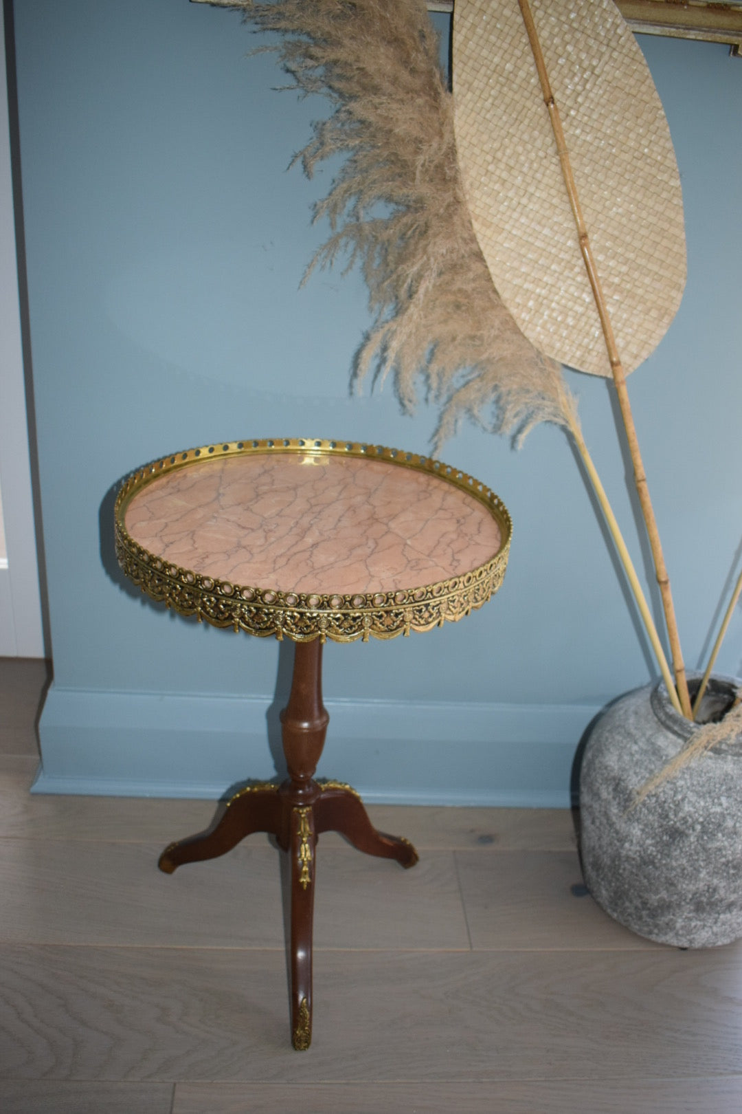 Antique style French Mahogany Marble Top Side table