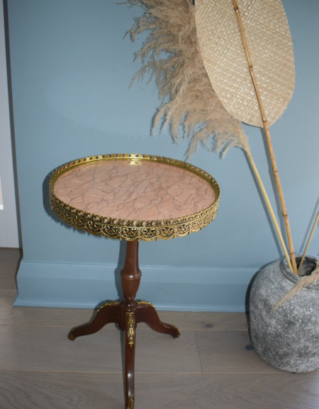 Antique style French Mahogany Marble Top Side table