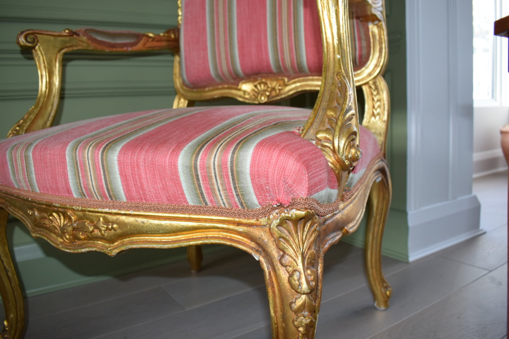 Louis XV 19th Century French Gilt Armchair