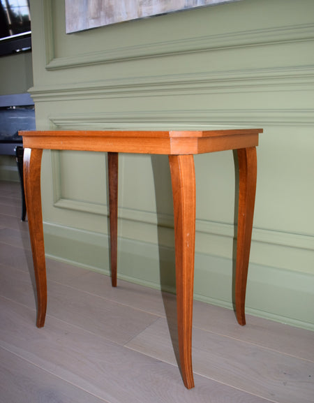 Midcentury Italian Sorrento table with wooden inlay top.