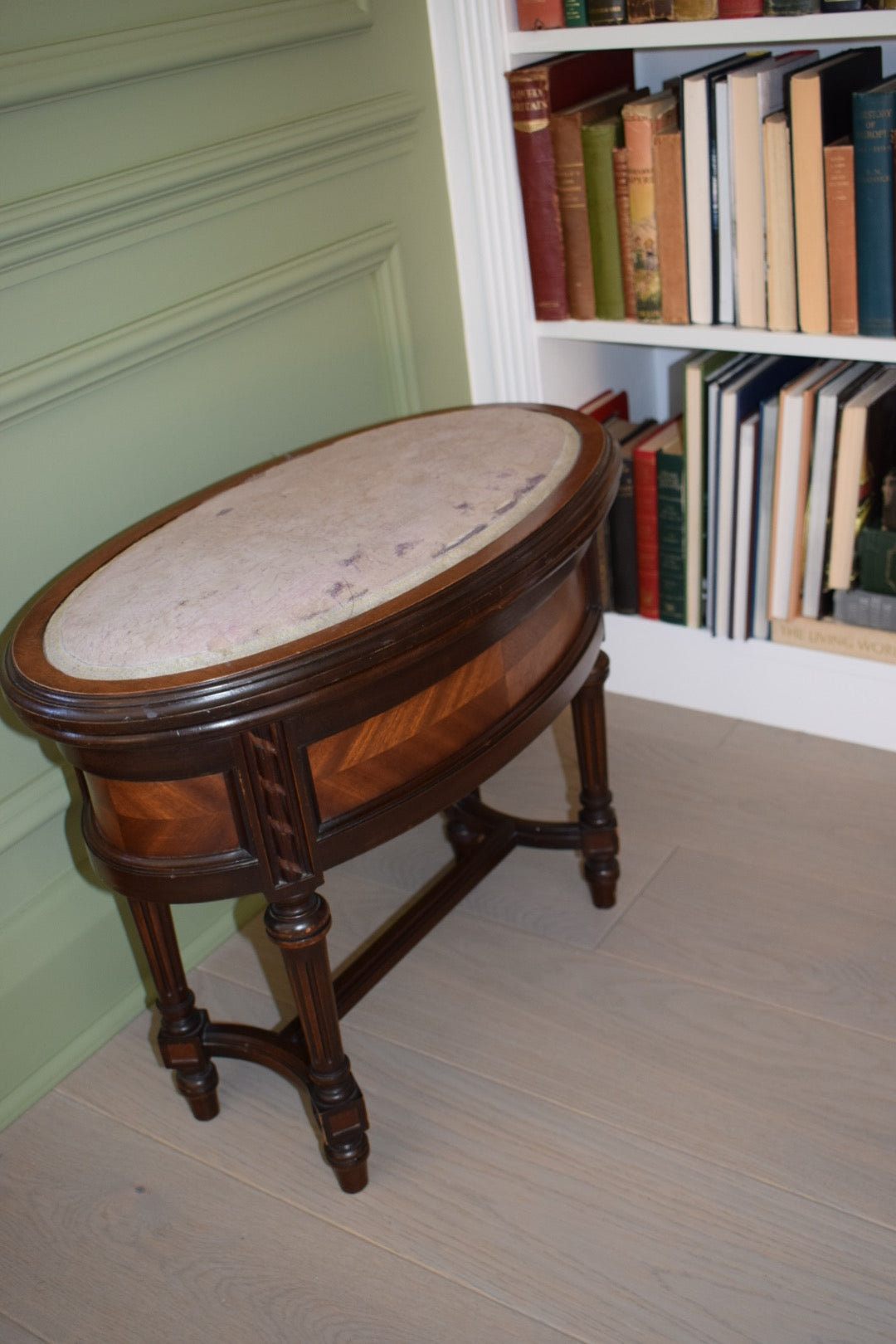 19th Century French Oval Mahogany Stool