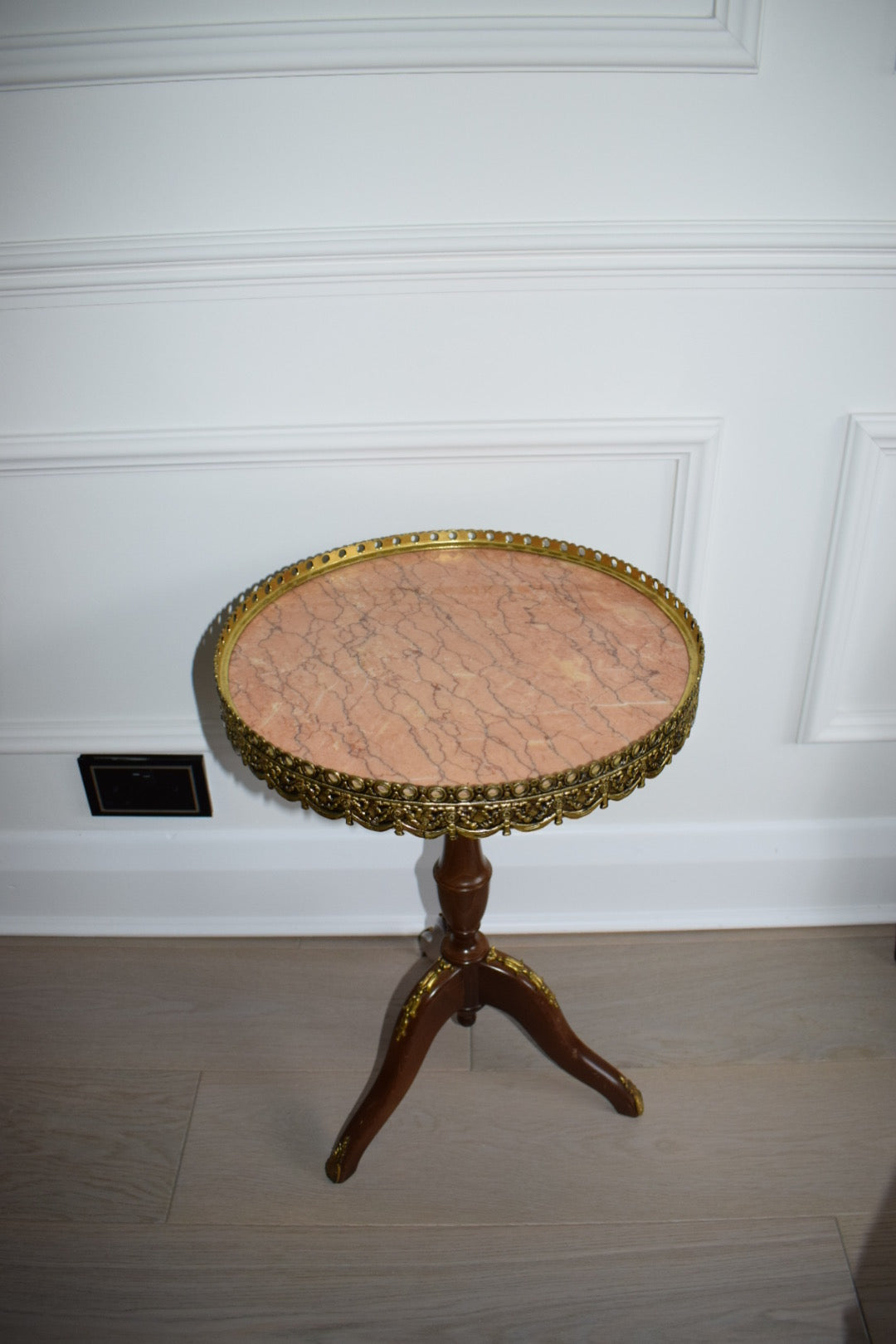 Antique French Style Mahogany Marble Top Side table